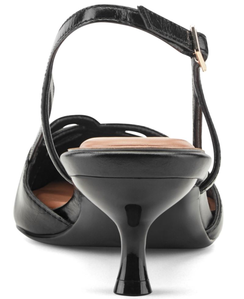 Women's Kaisley eFlex Cutout Leather Slingback Kitten Heel Pumps