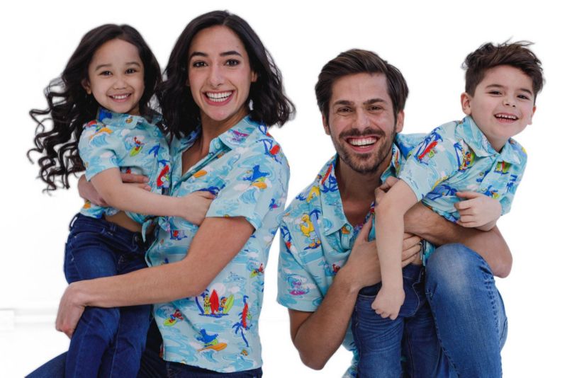 Baby Boys Bird Cookie Monster Elmo Oscar the Grouch Matching Family Hawaiian Button Down Shirt to