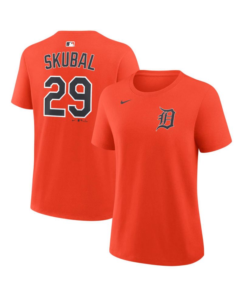 Women's Tarik Skubal Orange Detroit Tigers Name & Number T-Shirt