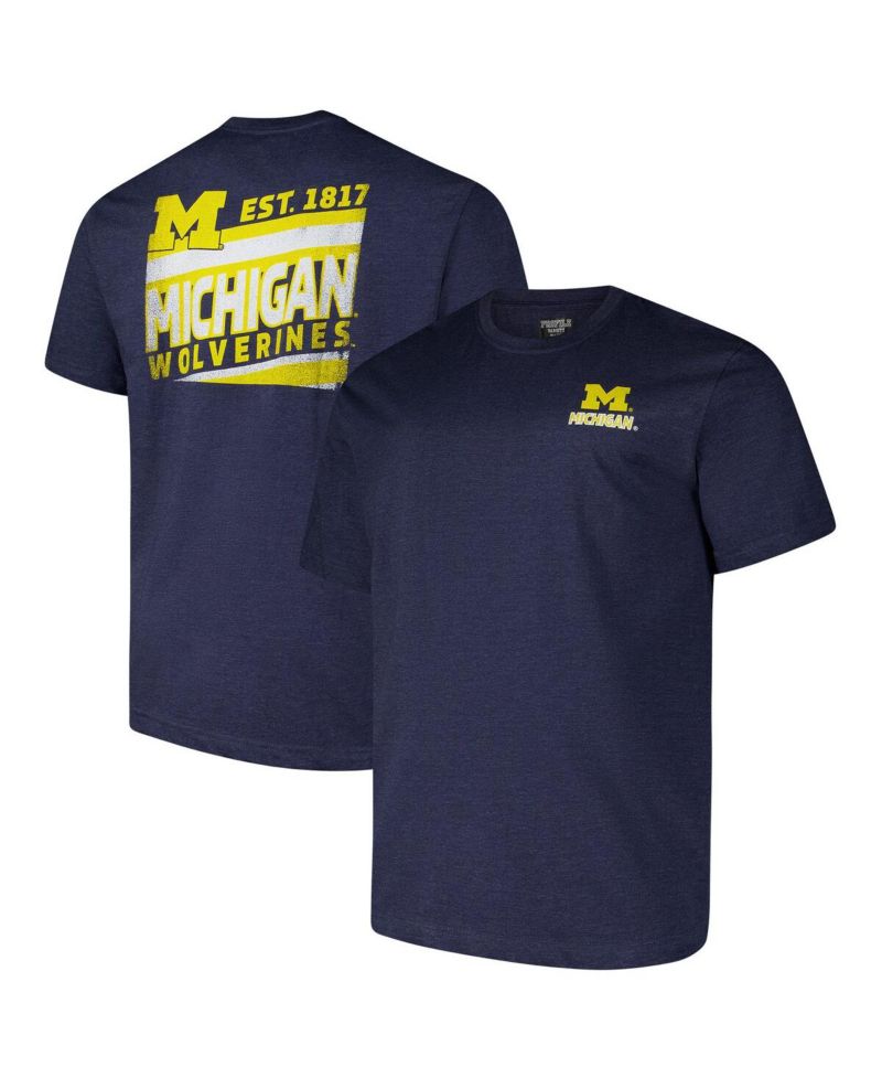 Men's Navy Michigan Wolverines Big & Tall Ideal Faded T-Shirt