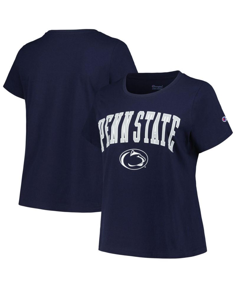 Women's Navy Penn State Nittany Lions Plus Size Arch Over Logo Scoop Neck T-shirt
