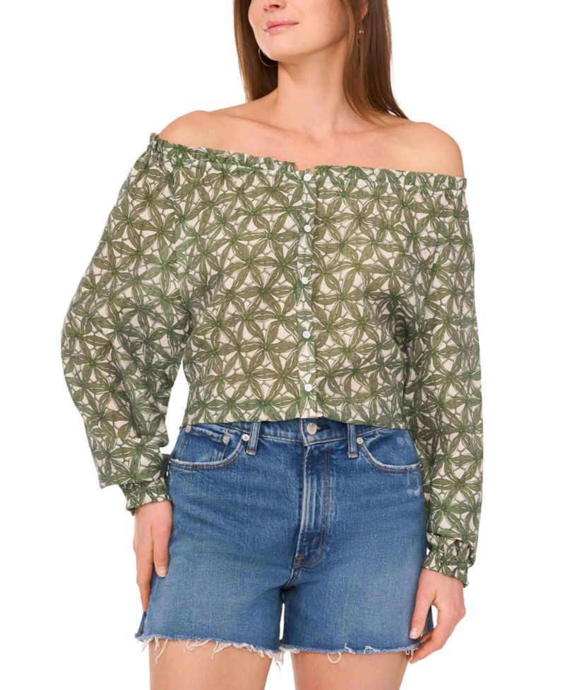 Women's Floral-Print Off-The-Shoulder Blouse