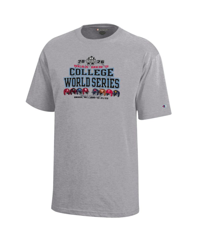 Big Boys and Girls Gray NCAA Merchandise 2026 NCAA Baseball Men's College World Series Champions Bracket T-Shirt