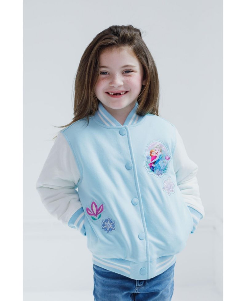 Disney Minnie Mouse Lilo & Stitch Moana French Terry Varsity Bomber Jacket