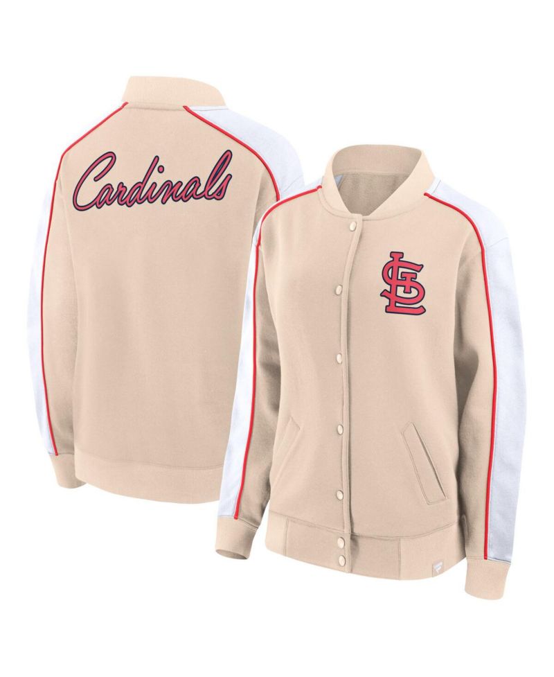 Women's Tan St. Louis Cardinals Luxe Lounge Full-Snap Jacket