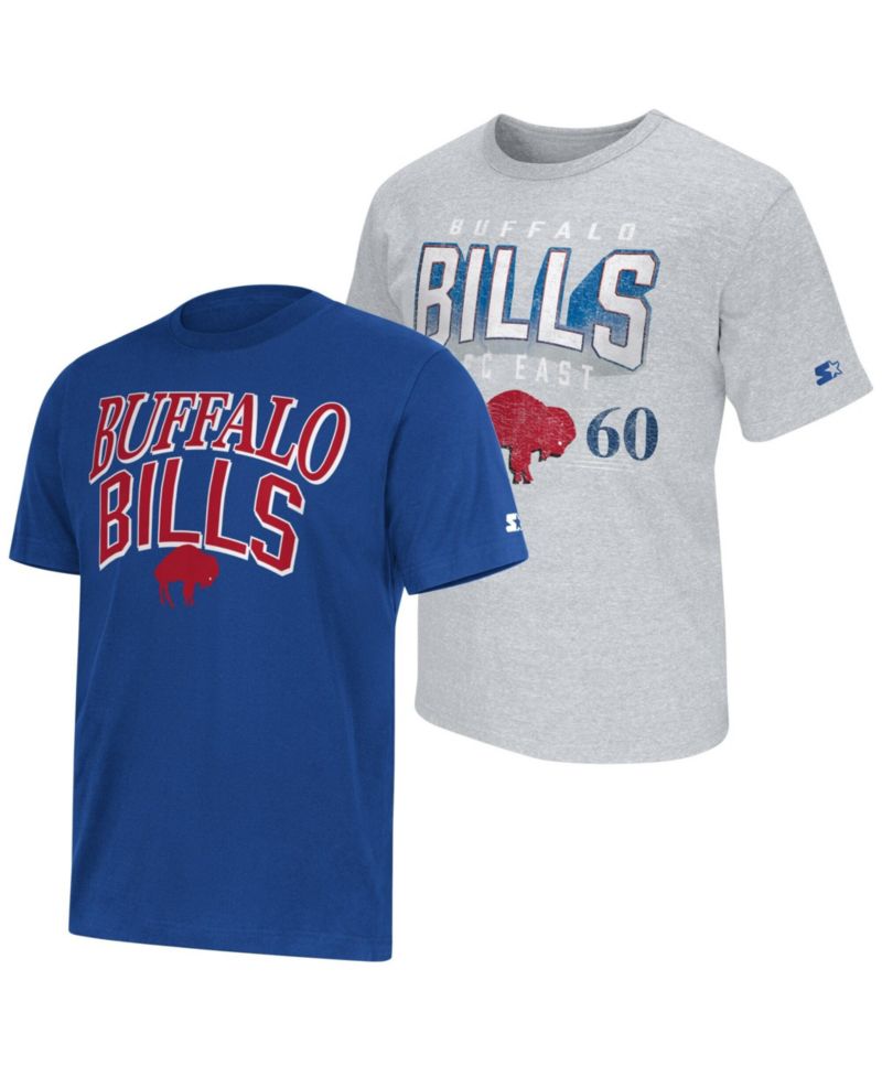 Men's 2-Pack Royal/Gray Buffalo Bills Throwback Logo T-Shirt Set