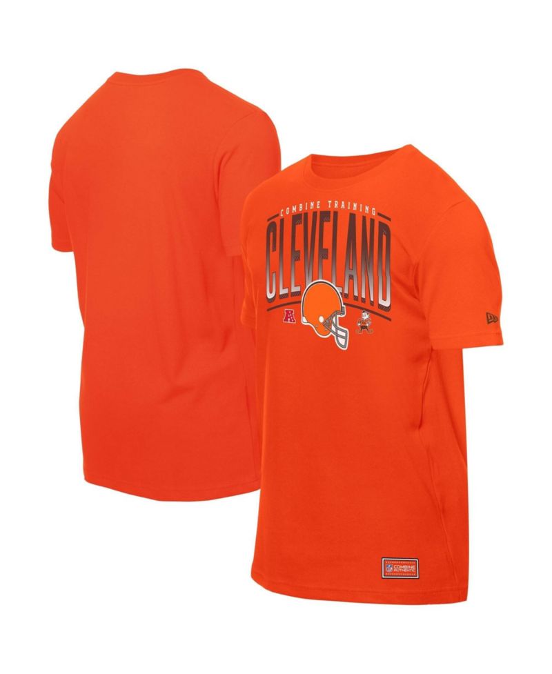 Men's Orange Cleveland Browns Combine Authentic Training Throwback T-Shirt