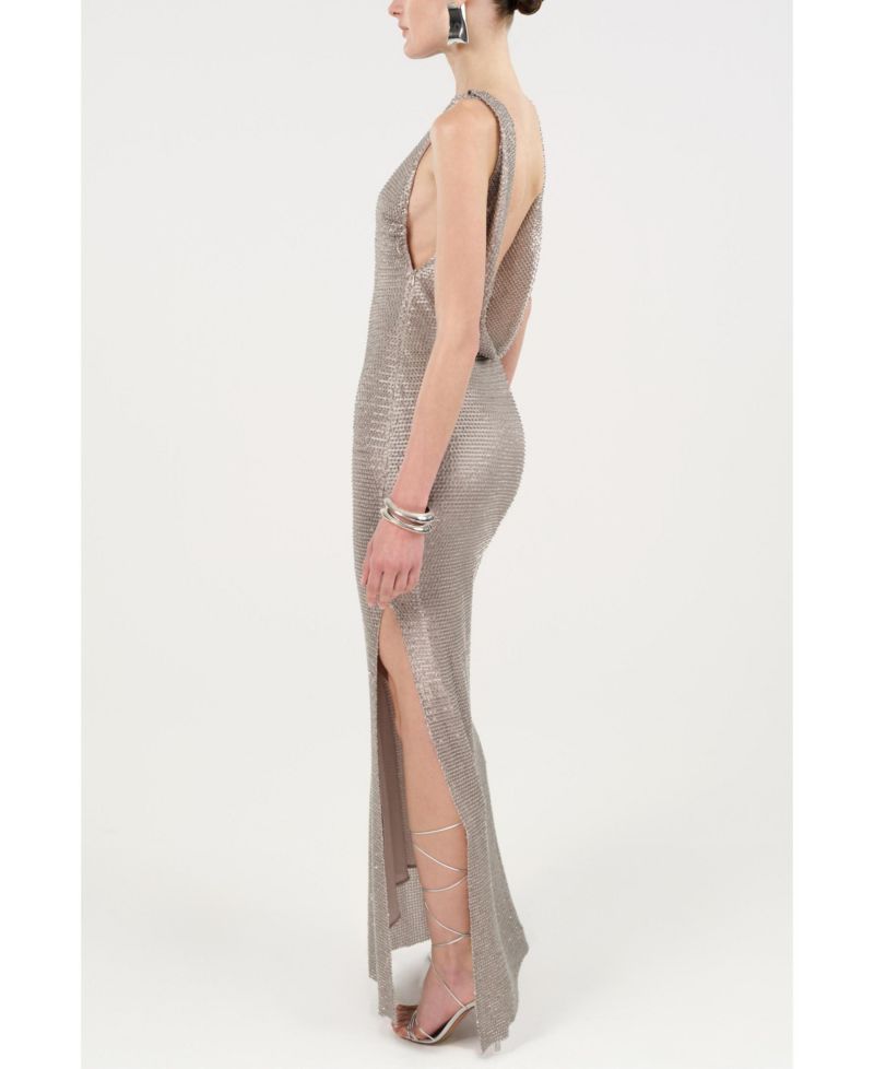 Women's Sequin Open-Back Maxi Dress