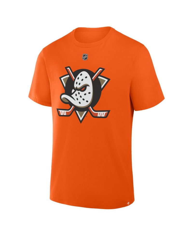 Men's Chris Kreider Orange Anaheim Ducks Authentic Stack Name & Number T-Shirt