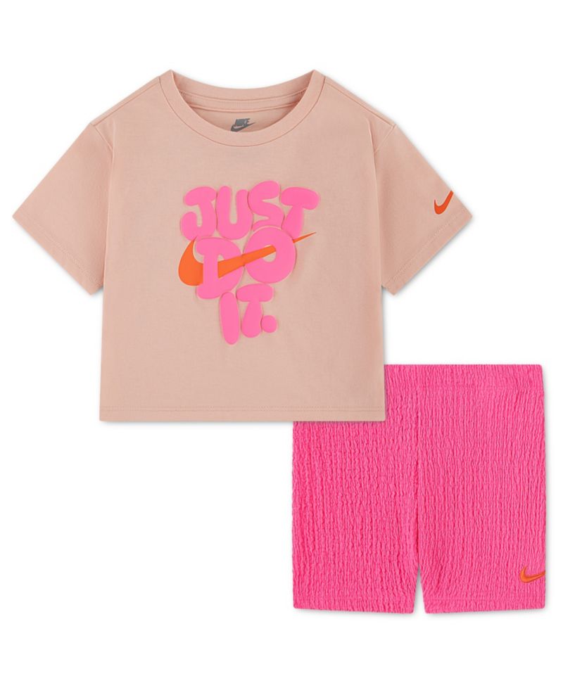 Girls' 2T-6X Bold Play T-Shirt and Bike Shorts, 2-Piece Set
