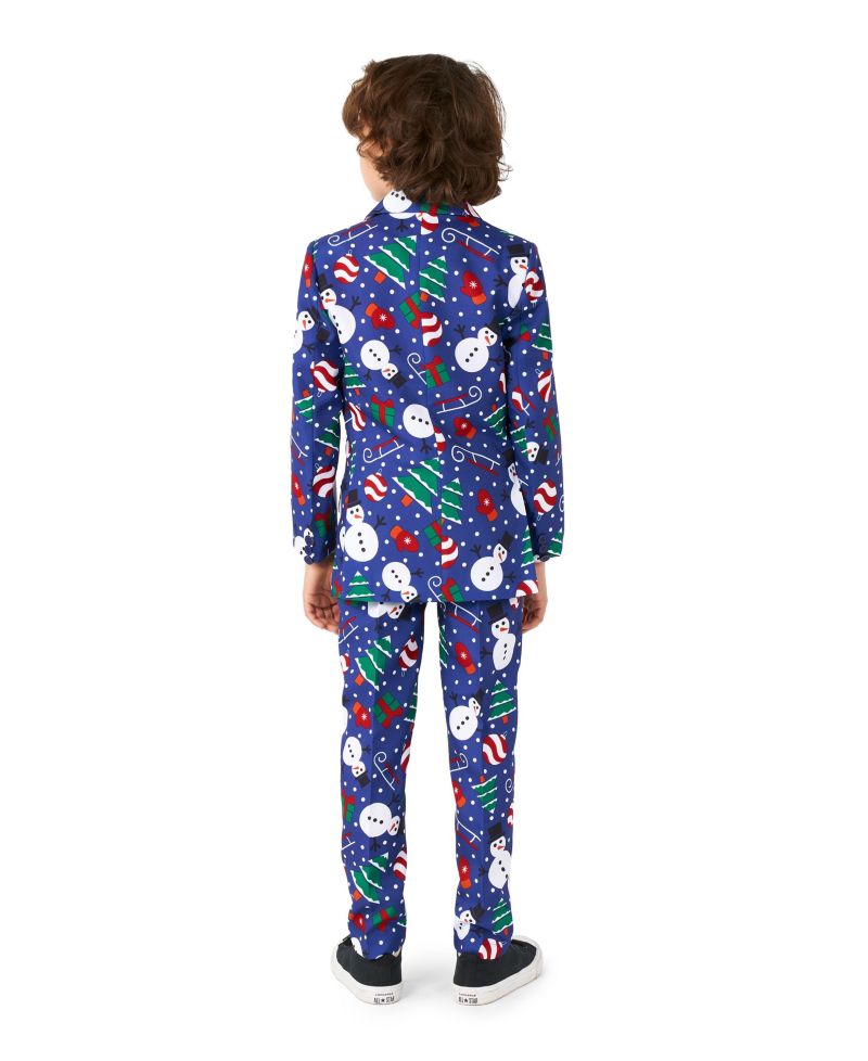 Big Boys Christmas Snowman Button Closure Suit Set