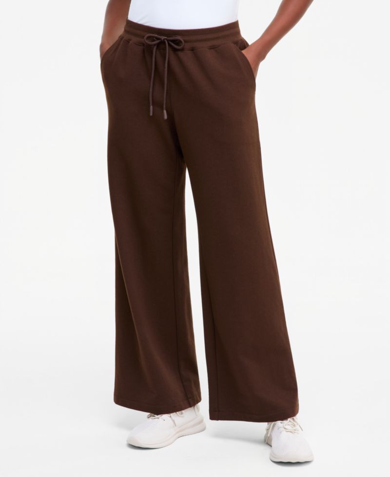 Women's Fleece Open-Hem Wide-Leg Pants