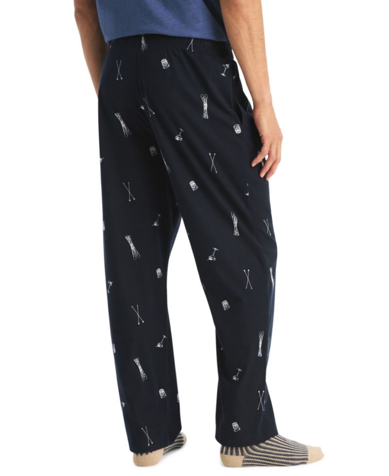 Men's Cozy Open Bottom Fleece Printed Relaxed-Fit Pajama Pants
