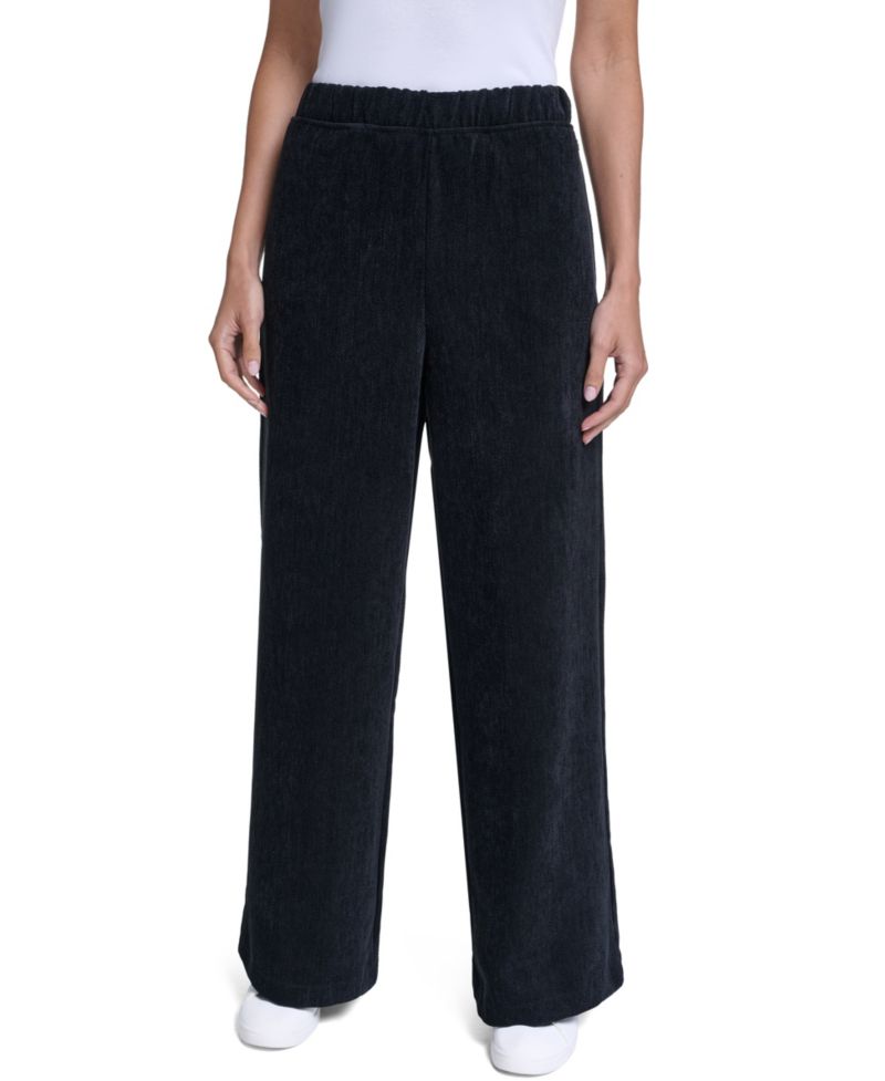 Women's High-Rise Wide-Leg Herringbone Pants