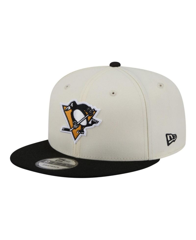 Men's White/Black Pittsburgh Penguins Injection Localized Two-Tone 9FIFTY Snapback Hat