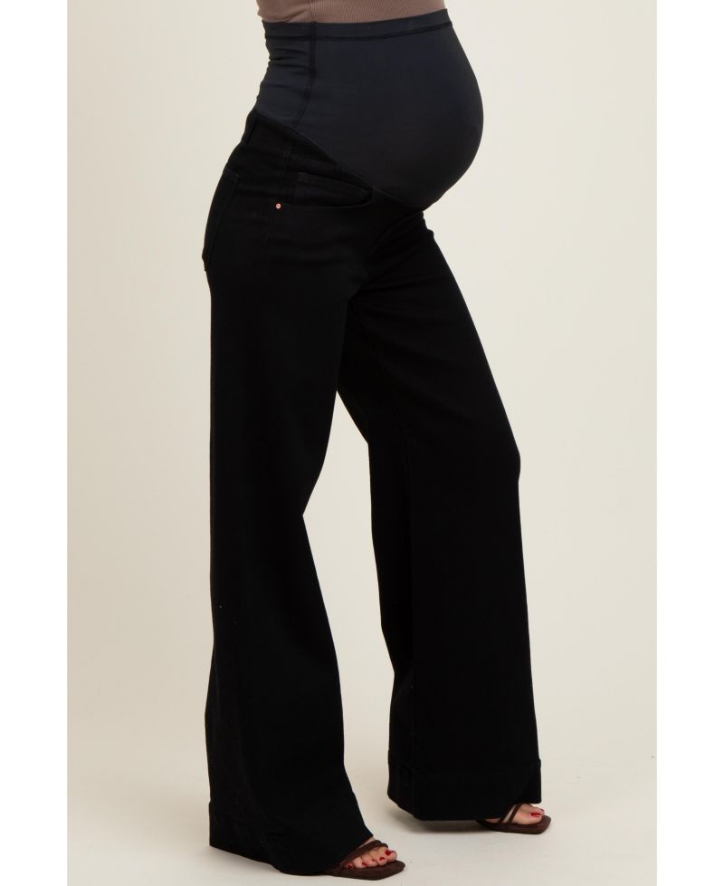 Women's Black Super Wide Leg Jeans