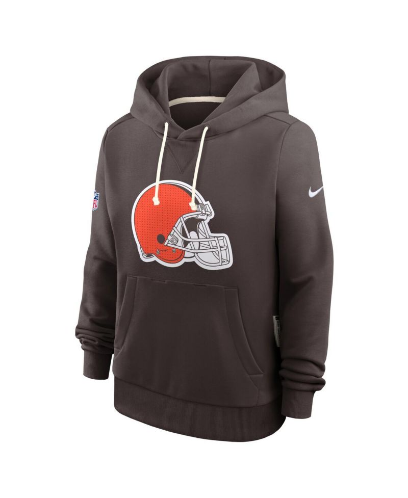 Women's Brown Cleveland Browns Sideline Standard Issue Initial Home Dri-FIT Hoodie