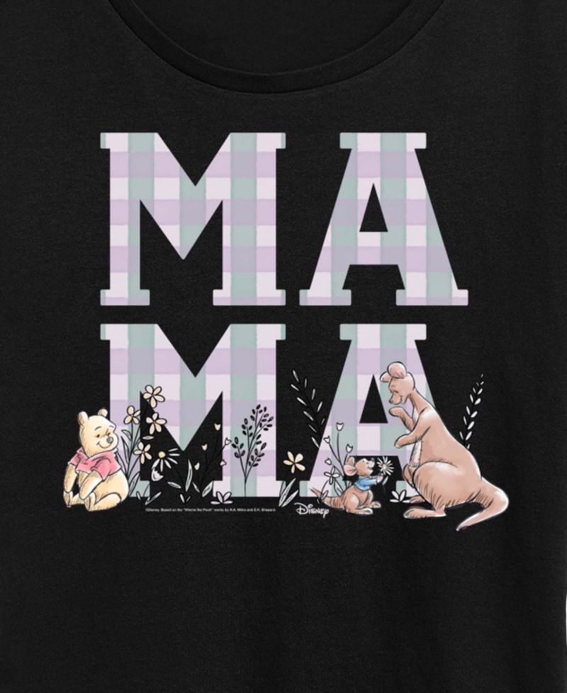 Plus Size Winnie The Pooh Mama Grid Short-Sleeve Graphic T-Shirt