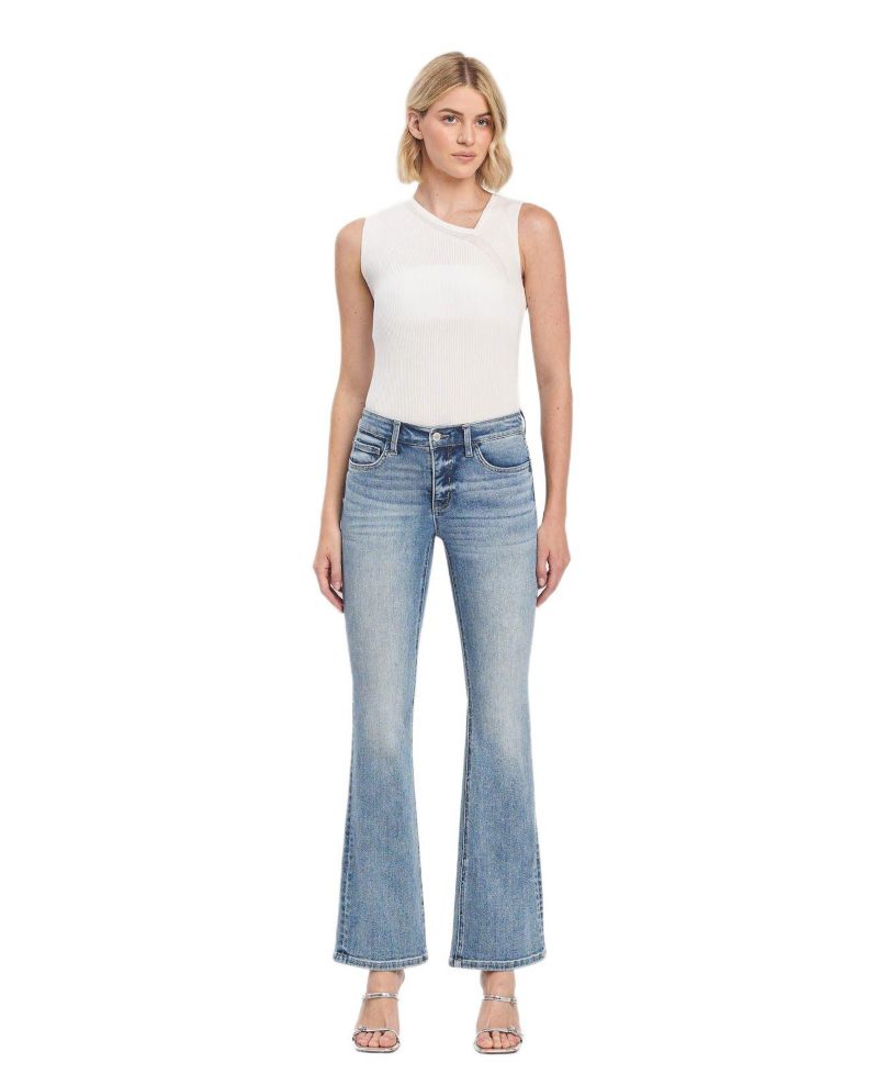 Women's Mid Rise Full Length Bootcut Jeans