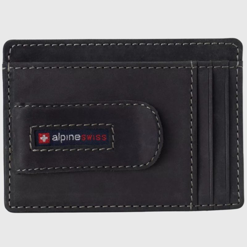 Men's RFID Money Clip Leather Minimalist Wallet Card Case ID Window