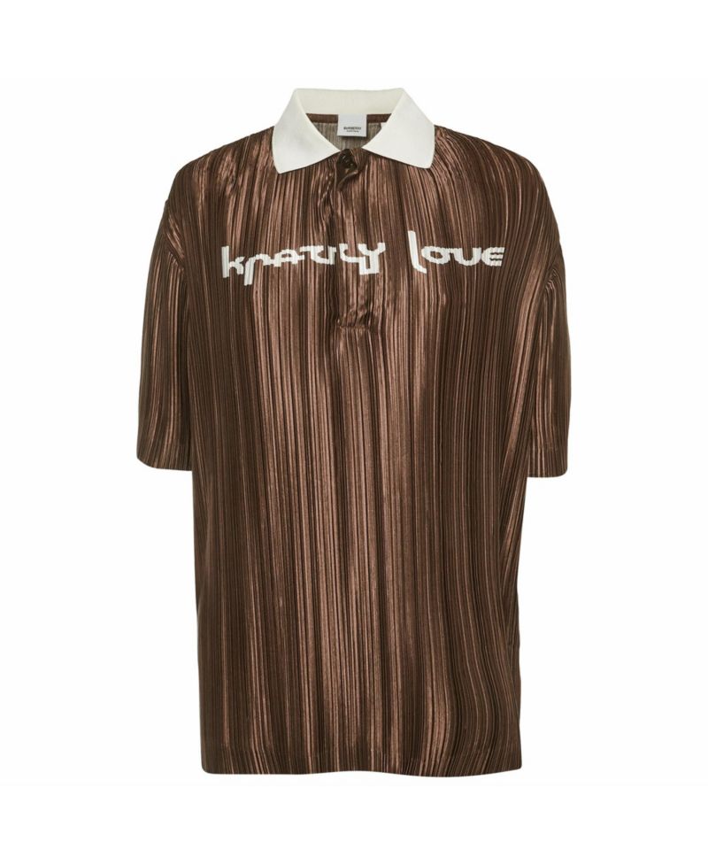 Women's Krazy Love Plisse Satin Polo Top