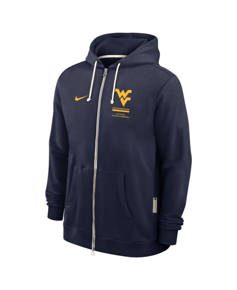 Men's West Virginia Mountaineers 2026 Sideline Standard Issue Full-Zip Hooded Fleece Hoodie