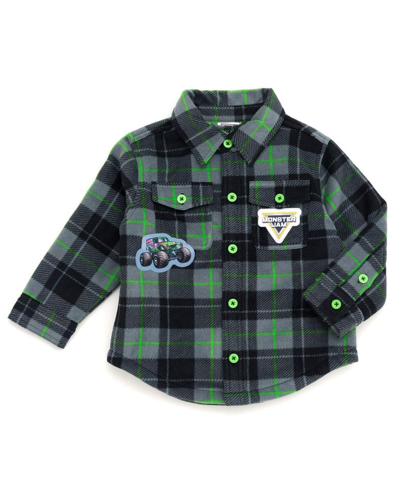 Boy's (6-8) Grave Digger Button Front Shacket