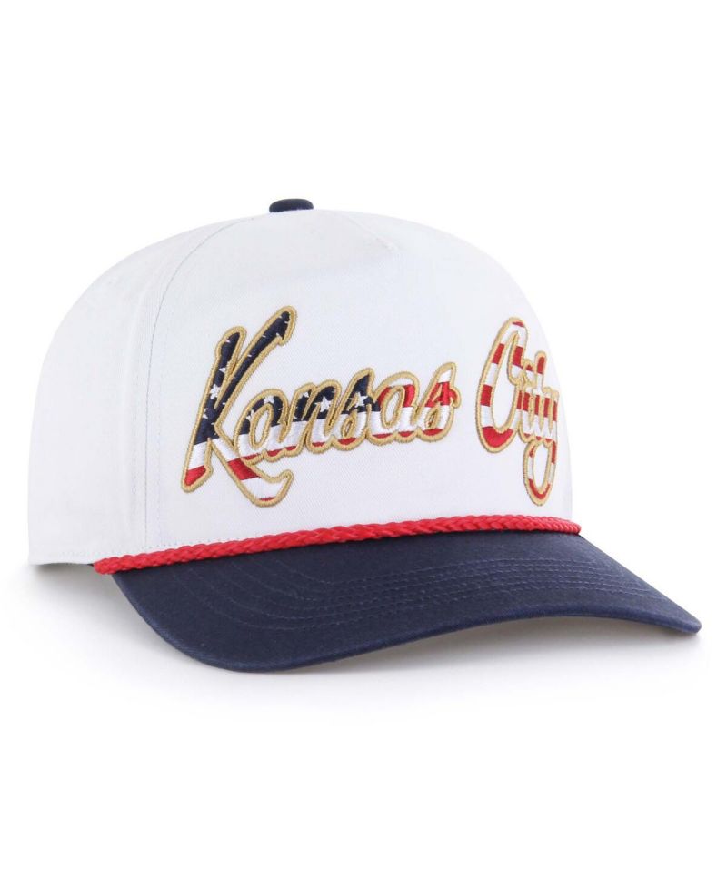 Men's White Kansas City Royals Patriotic Overhand Hitch Adjustable Hat