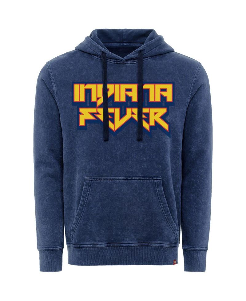 Men's and Women's Navy Indiana Fever Rock Roll Collection Jimi Mineral Wash Pullover Hoodie