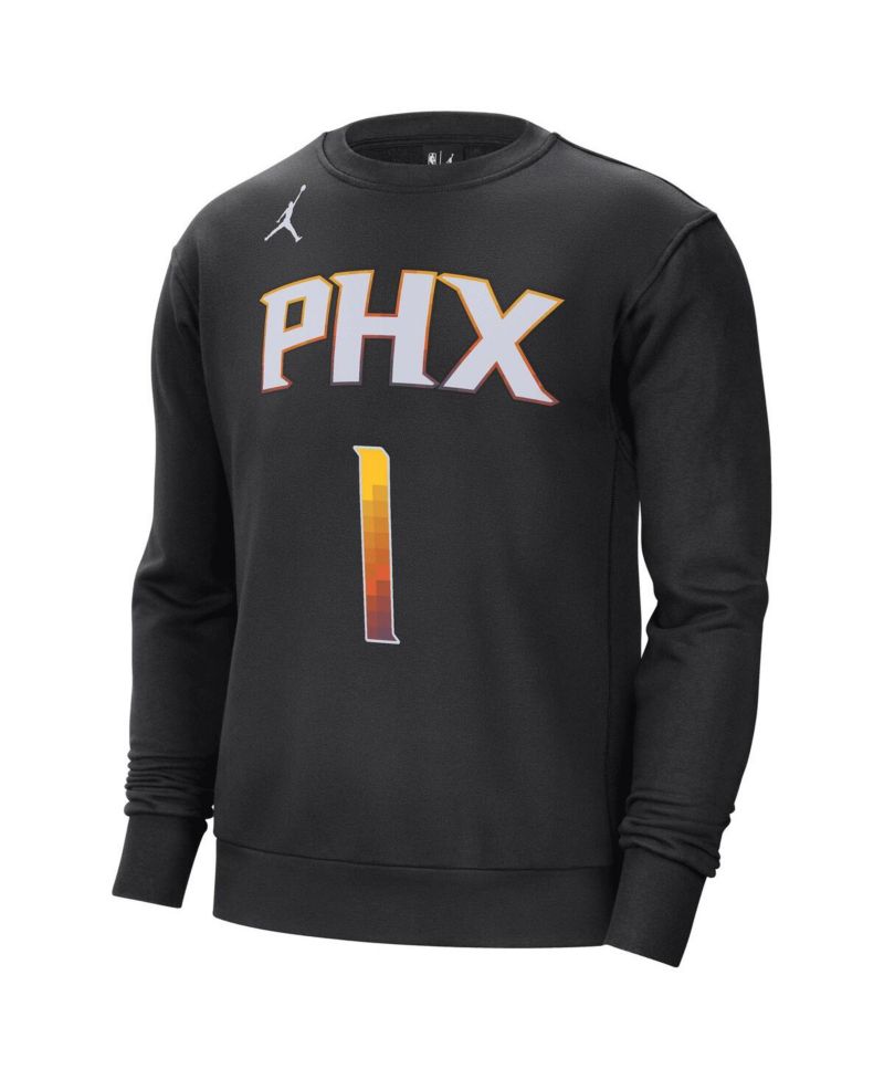 Men's Devin Booker Black Phoenix Suns Statement Name and Number Pullover Sweatshirt