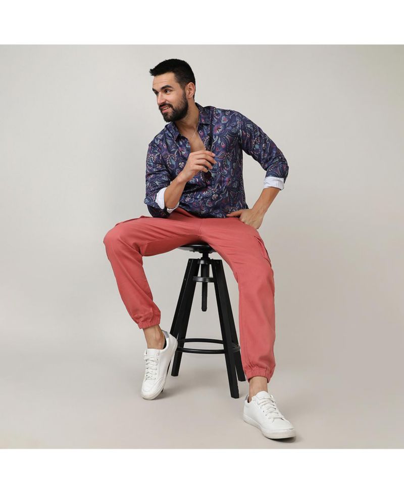 Men's Navy Blue Paisley Shirt