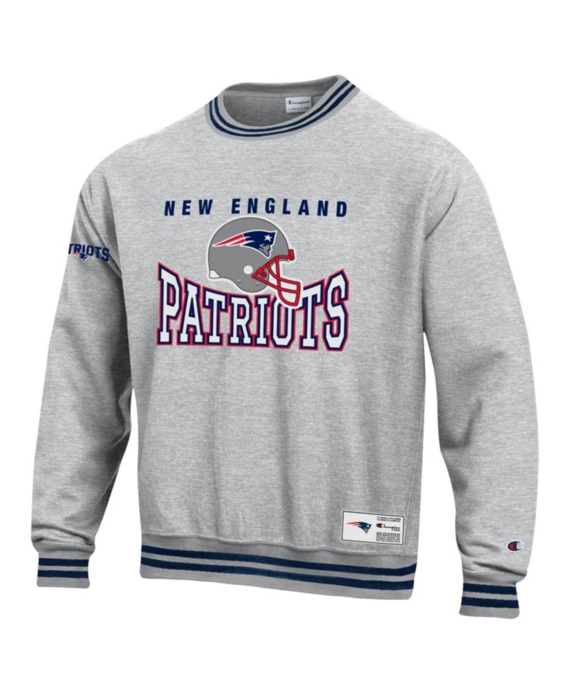 Men's Gray New England Patriots Reverse Weave Fleece Sweatshirt