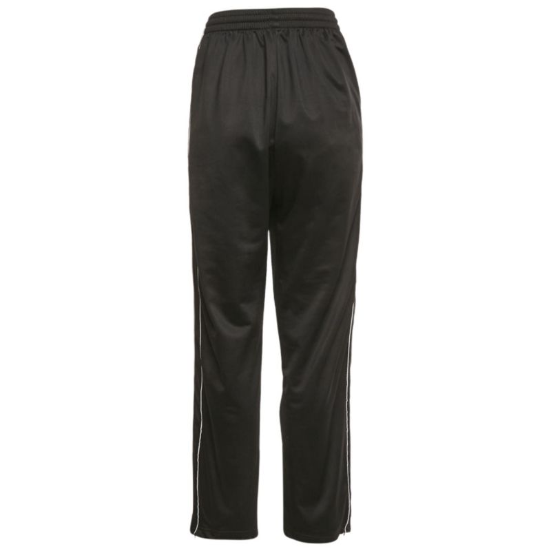 Women's Black Synthetic Logo Stripe Detail Track Pants