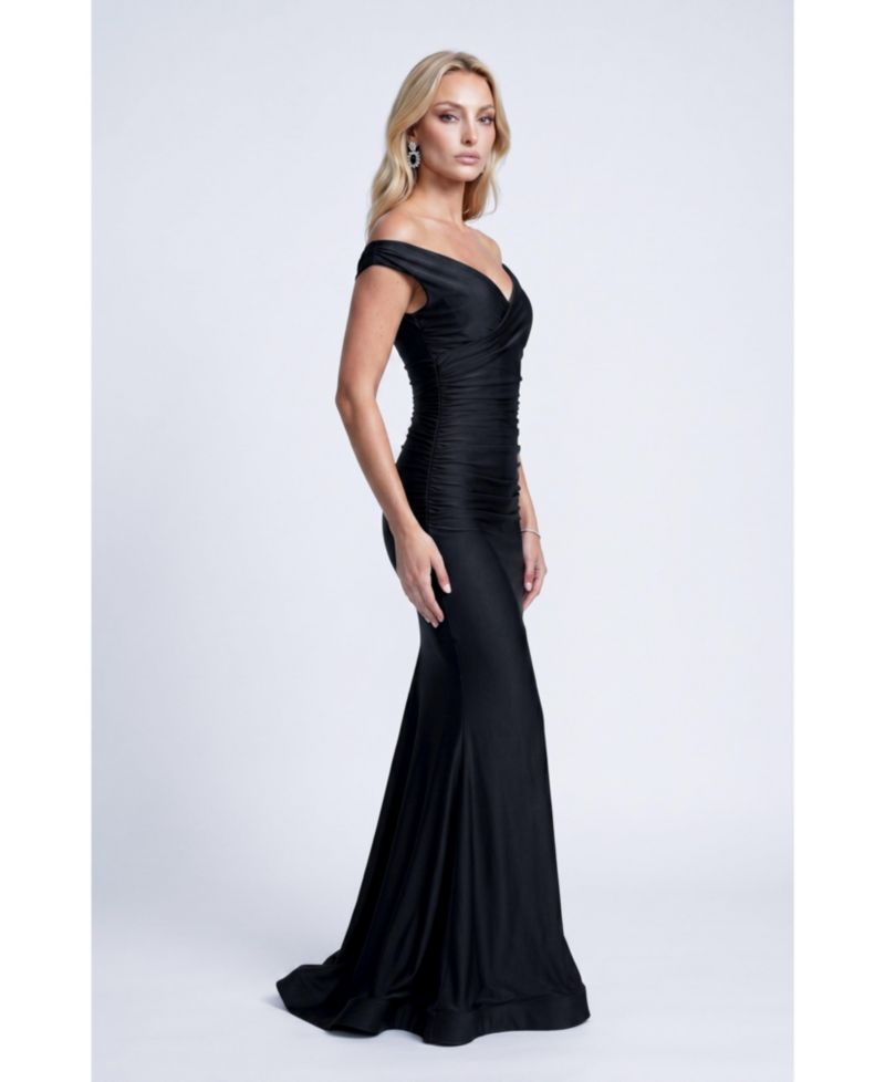 Women's Ruched Off-the-Shoulder Mermaid Gown