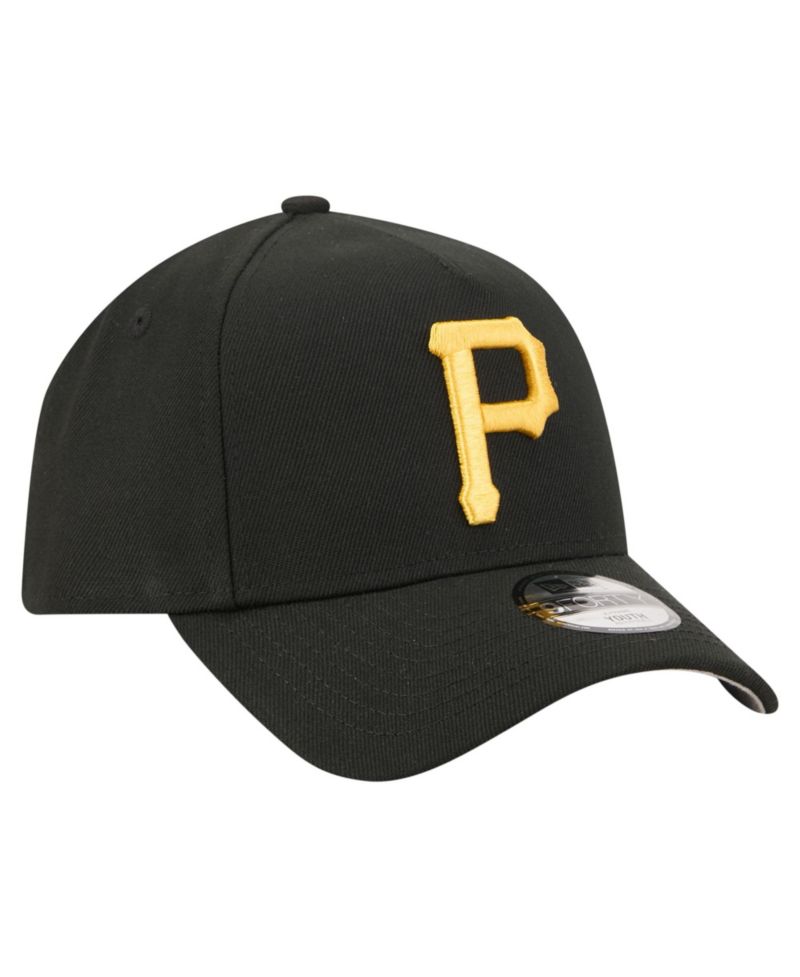 Big Boys and Girls Black Pittsburgh Pirates Cooperstown Logo 9FORTY A-Frame Adjustable Hat