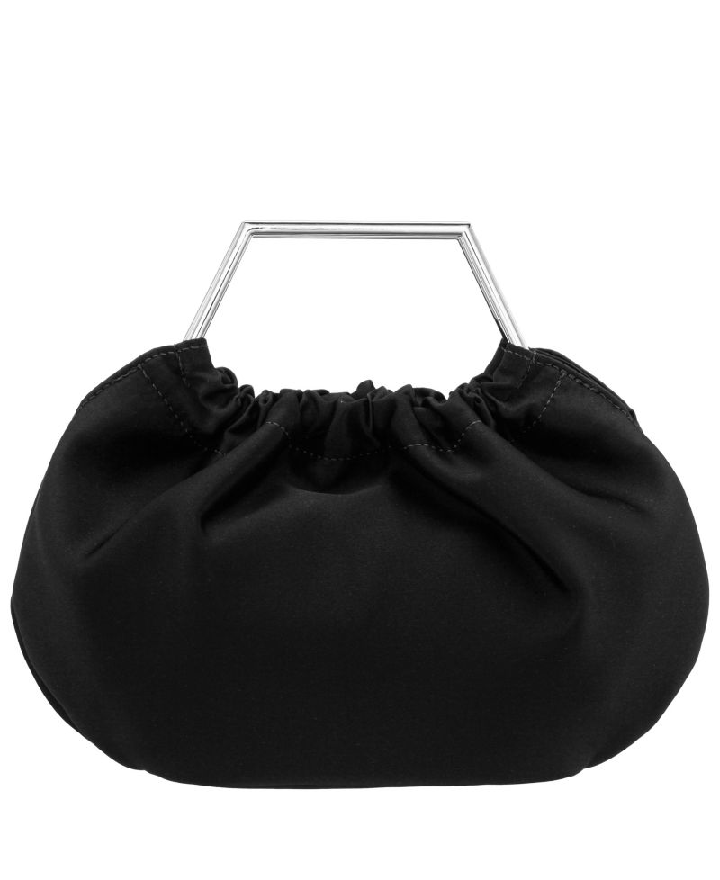 Metal Handle Satin Pouch Bag