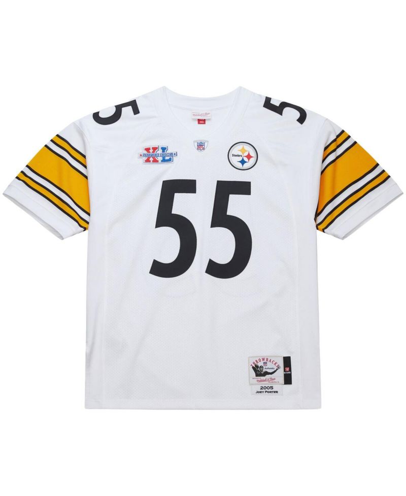 Men's Joey Porter White Pittsburgh Steelers 2005 Authentic Throwback Retired Player Jersey