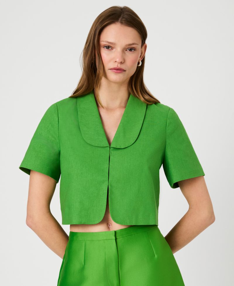 Women's Short-Sleeve Collared Top