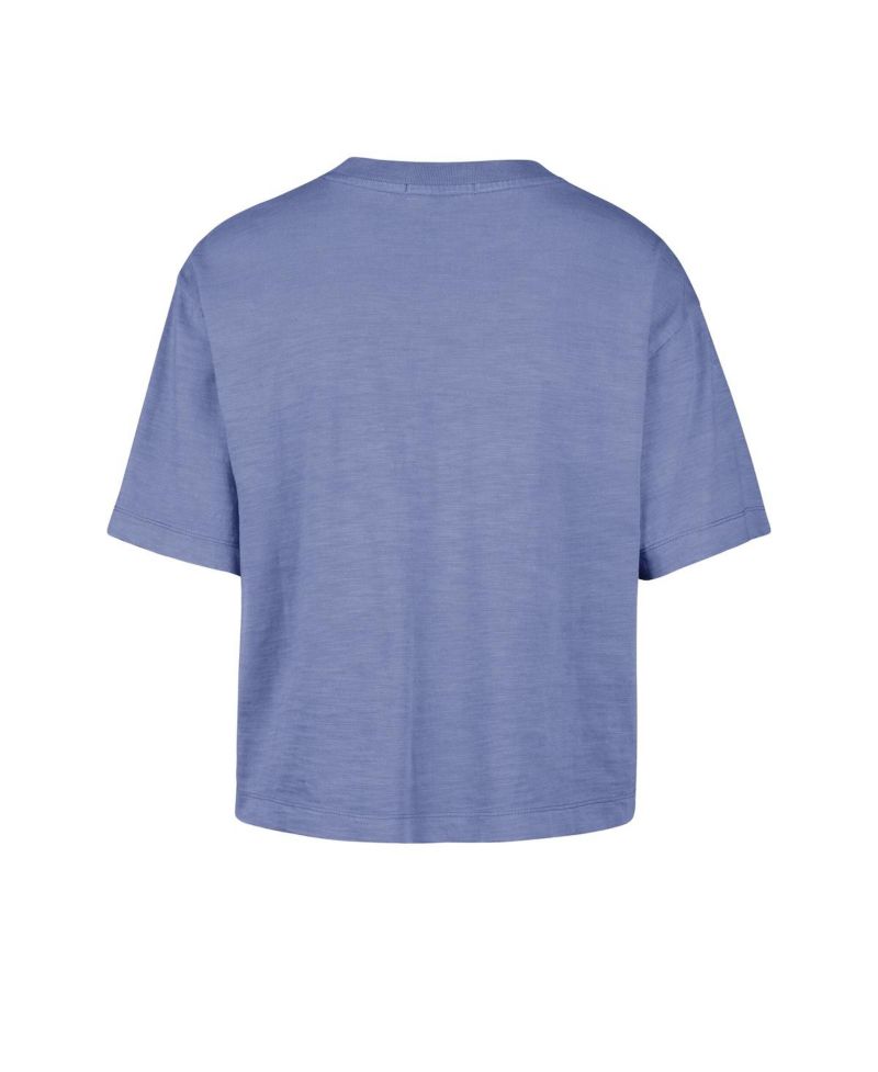 Women's Blue Detroit Lions Cropped Mindi Slub T-Shirt