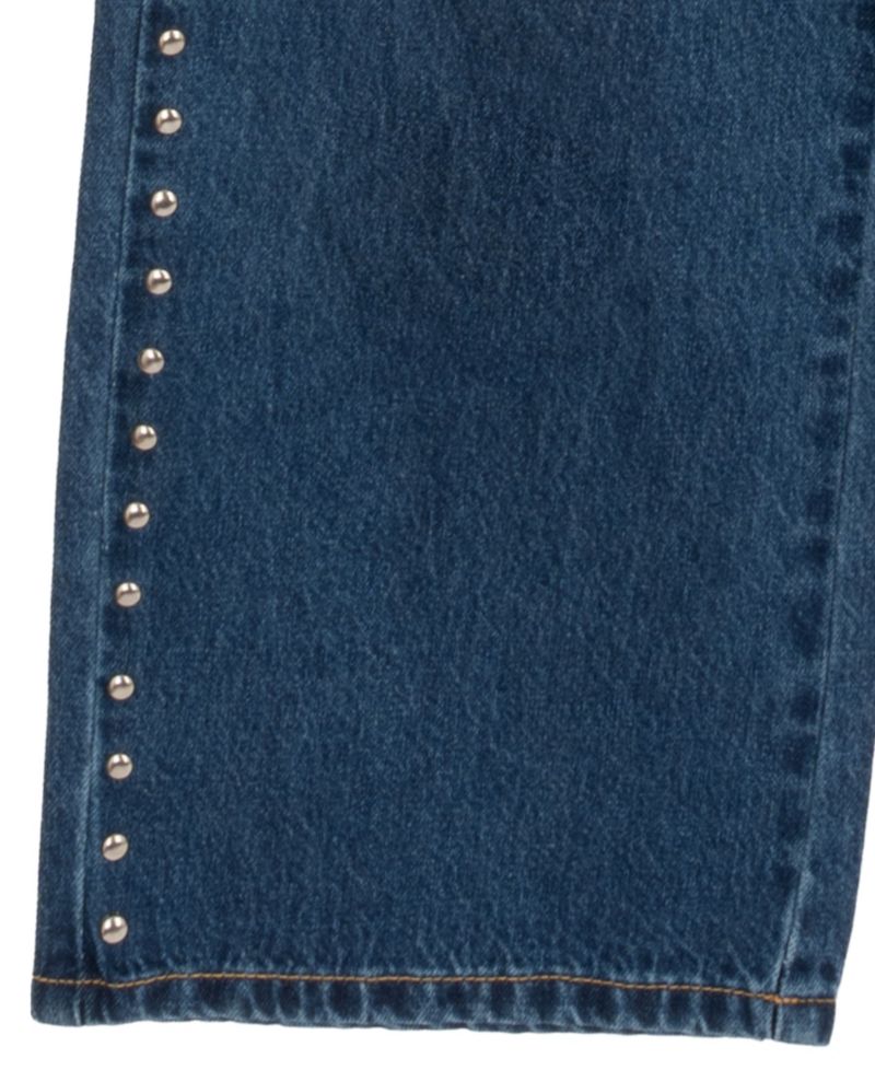 Girls' 7-12 Star Graphic Chunky-Knit Wide-Leg Denim Sweater, Pants and Necklace, 3-Piece Set