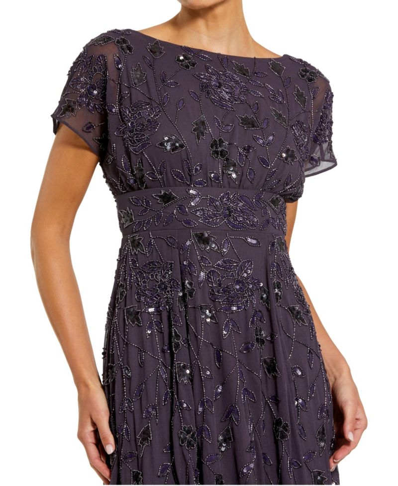 Women's Embellished Floral A-Line Gown