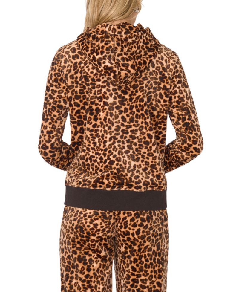 Women's Leopard-Print Zip Front Hoodie