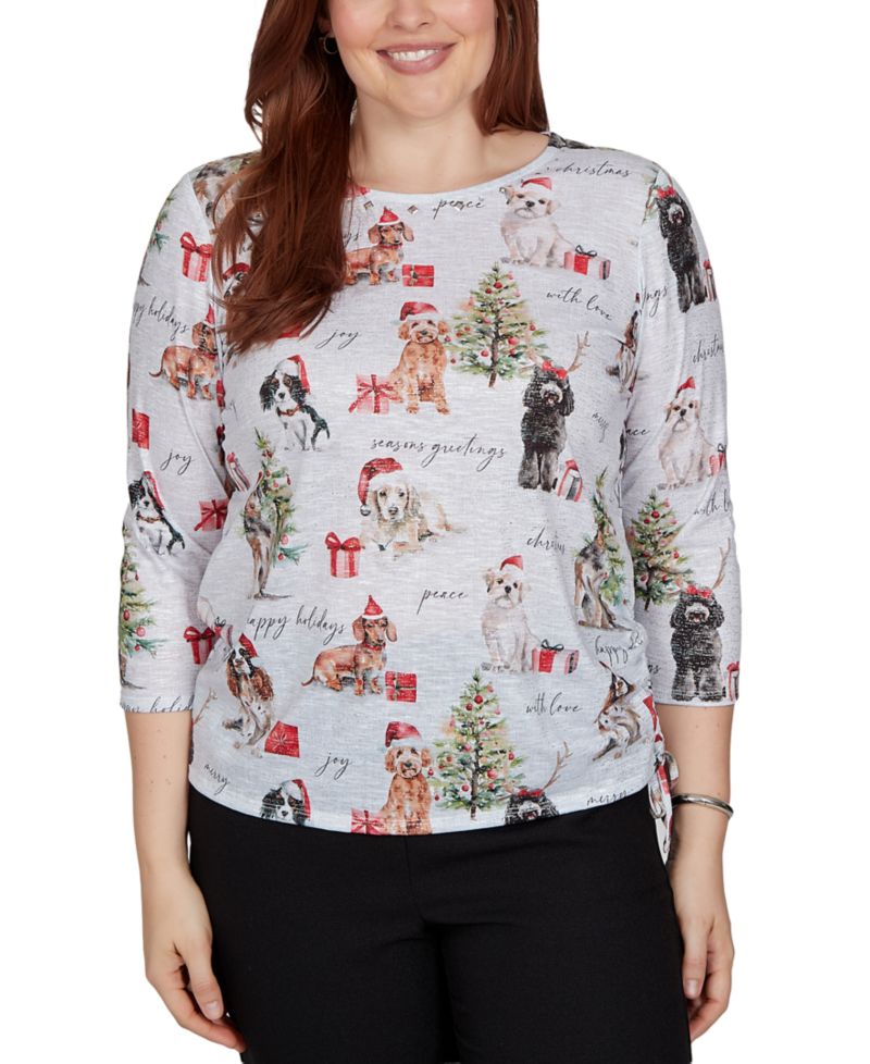Women's Classic Gift Giving Dogs Knit Top