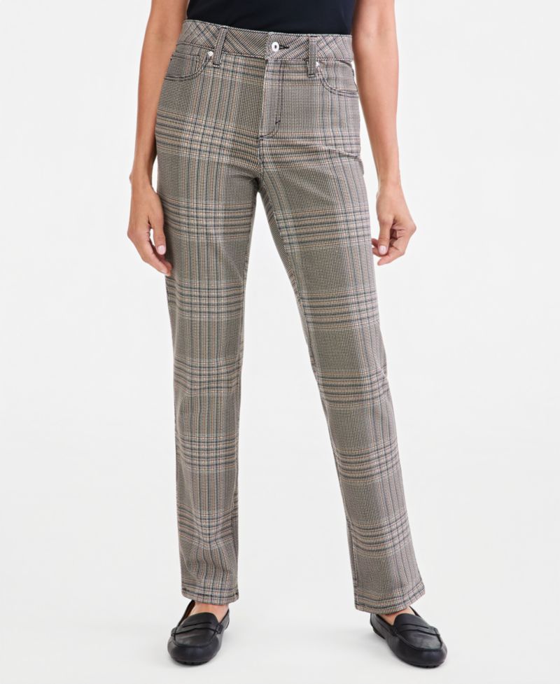 Women's High-Rise Straight-Leg Ponte Pants