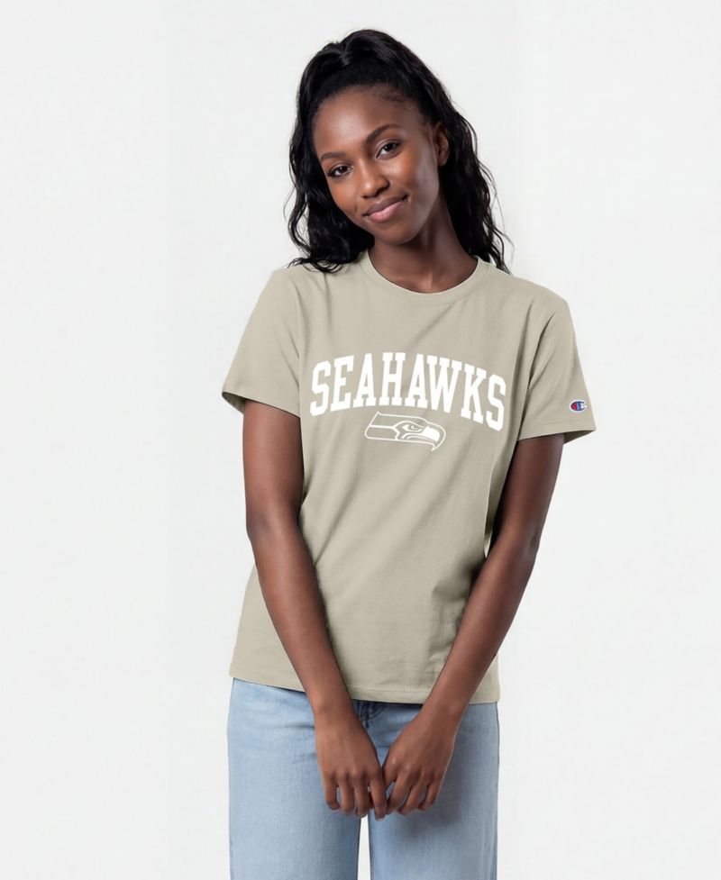 Women's Seattle Seahawks Screen Print Crewneck T-Shirt