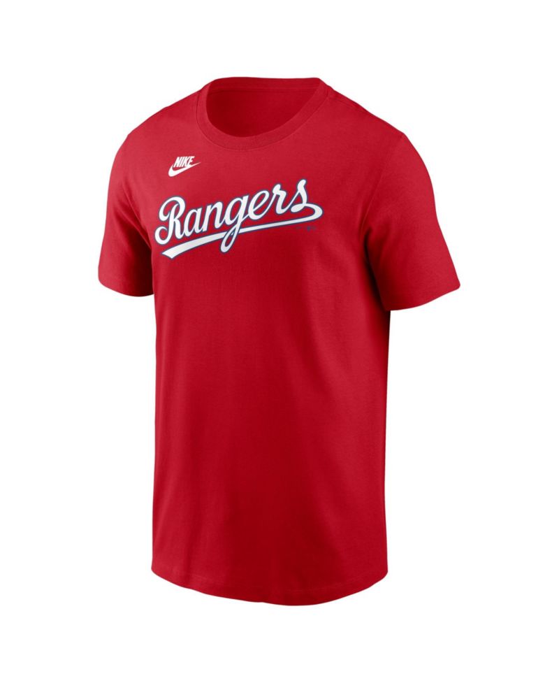 Men's Ivan Rodriguez Red Texas Rangers Cooperstown Collection Name Number T-Shirt