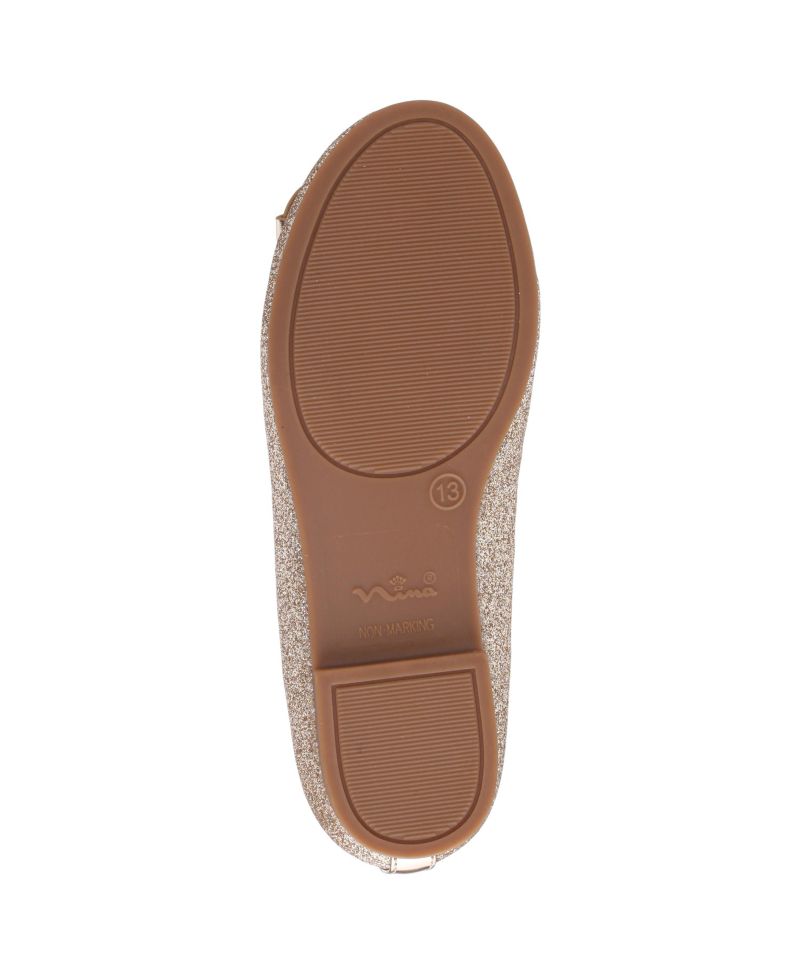 Little and Big Girls Rose Glitter Ballet Flats