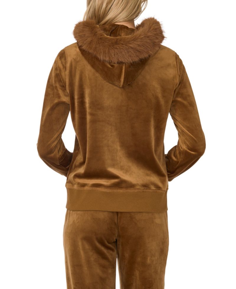 Women's Velour Drawstring-Waist Straight-Leg Pants