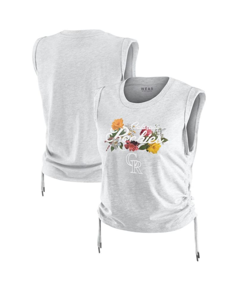 Women's Heather Gray Colorado Rockies Cinched Tank Top