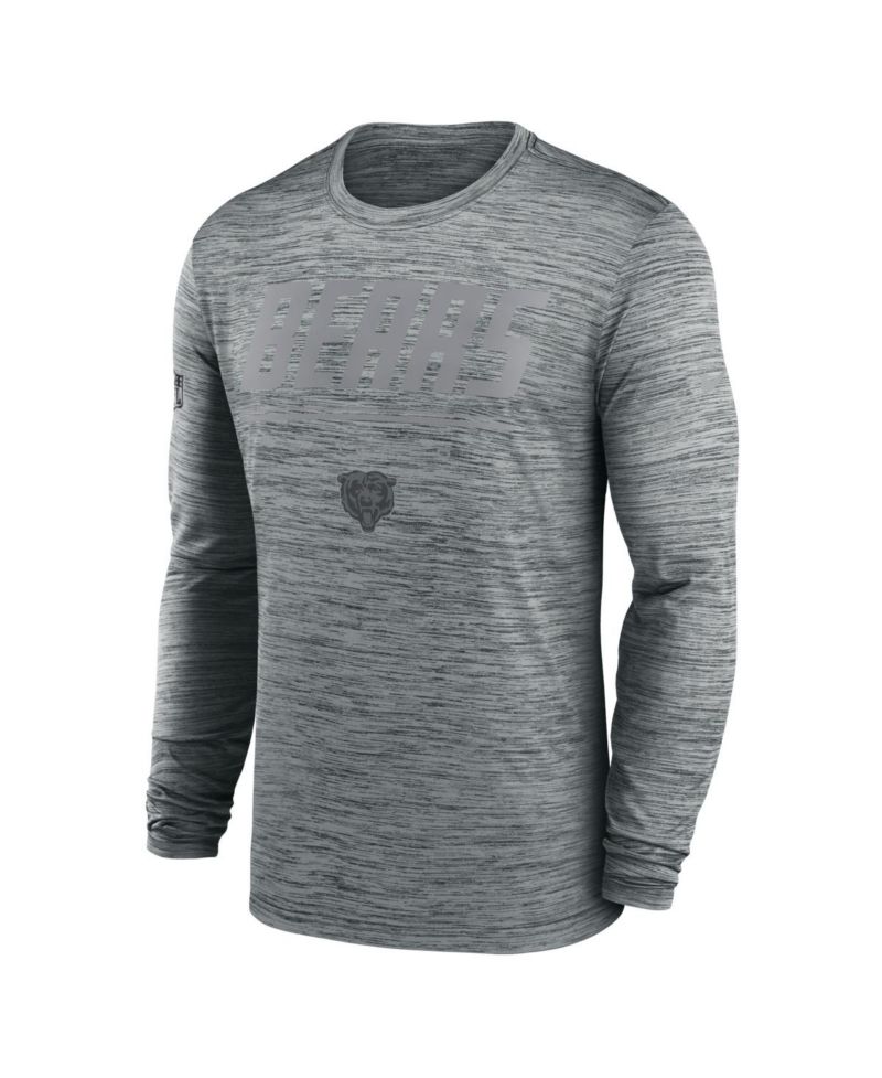 Men's Gray Chicago Bears Sideline Offensive Transition Velocity Dri-FIT Long Sleeve T-Shirt